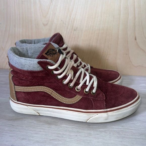 Vans SK8-Hi MTE Scotchguard Burgundy/Brown Suede Men's 8 Women's 9.5 - Picture 4 of 11